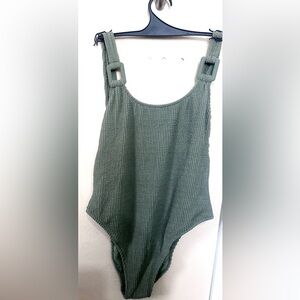 Aerie Green Shimmer Cheekiest One Piece Large
